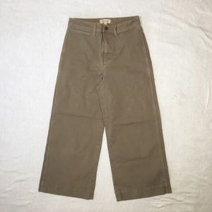 Madewell High Rise, Wide leg, Cropped, Olive Green